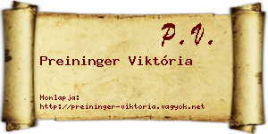 Preininger Viktória névjegykártya